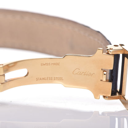 Cartier Sterling Silver 18K Yellow Gold Calfskin 26mm Must De Trinity Quartz Watch Blue 8 of 10
