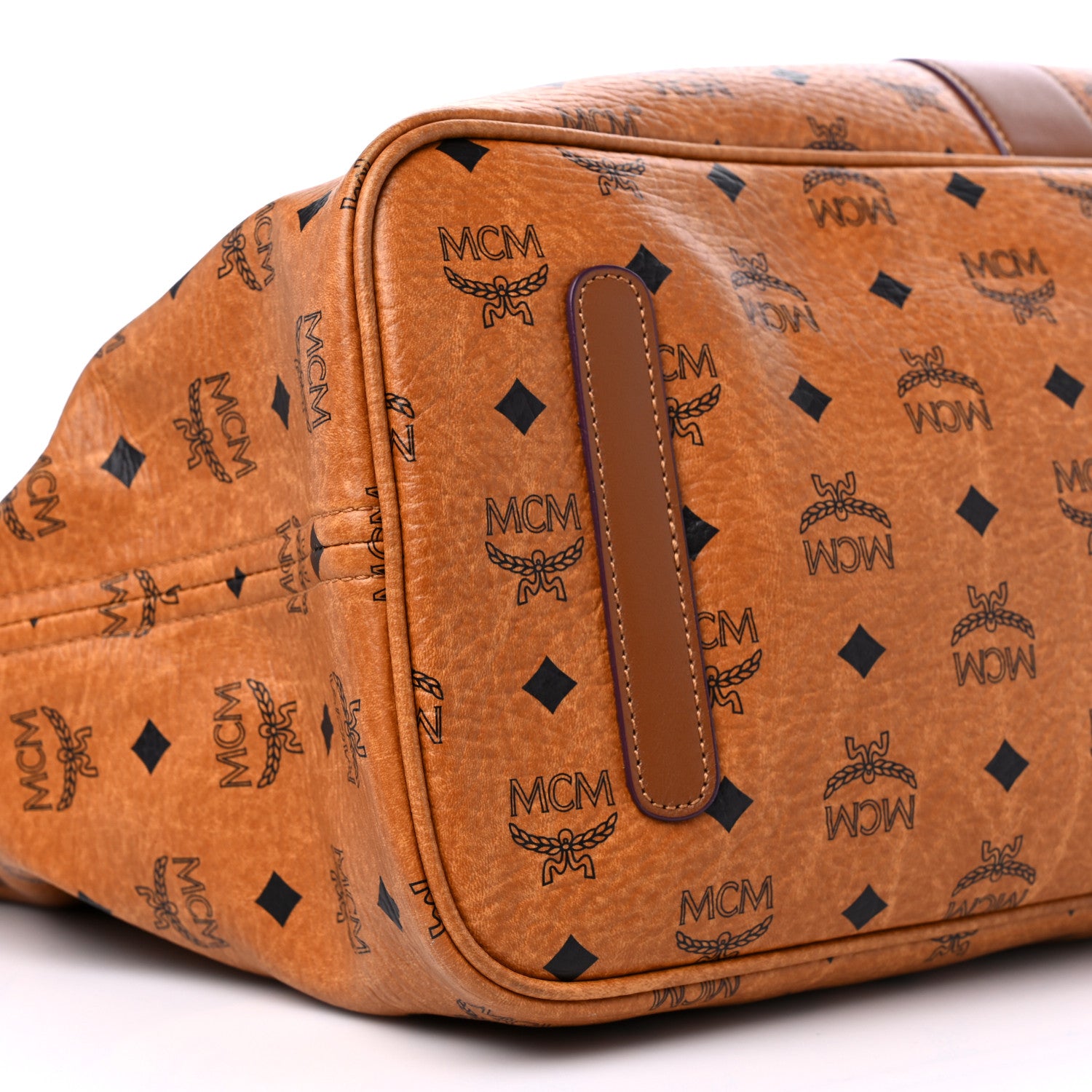 MCM Visetos Large Liz Reversible Shopper Tote Cognac 7 of 14