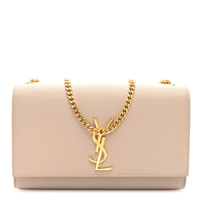 Saint Laurent Grain De Poudre Medium Monogram Kate Satchel Dark Beige 1 of 10