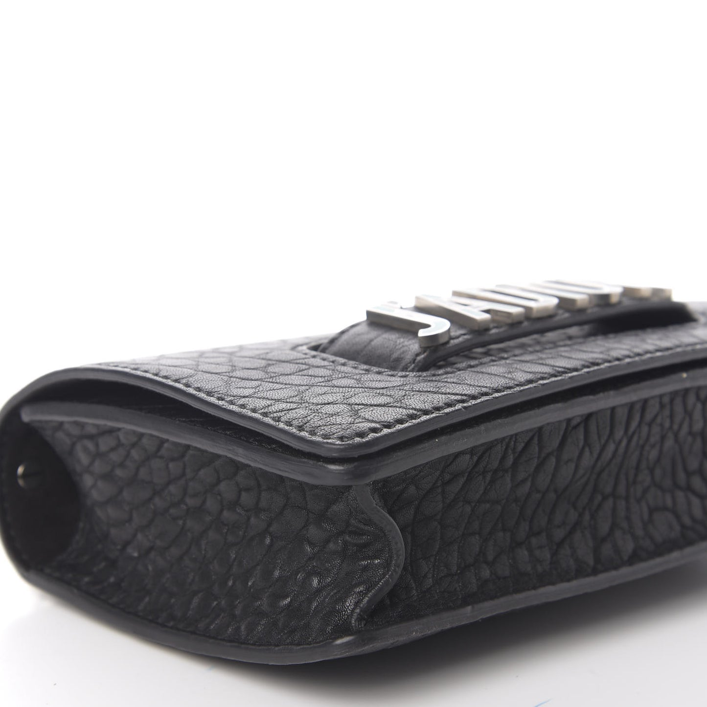 Canyon Grained Lambskin J'Adior Chain Flap Bag Black