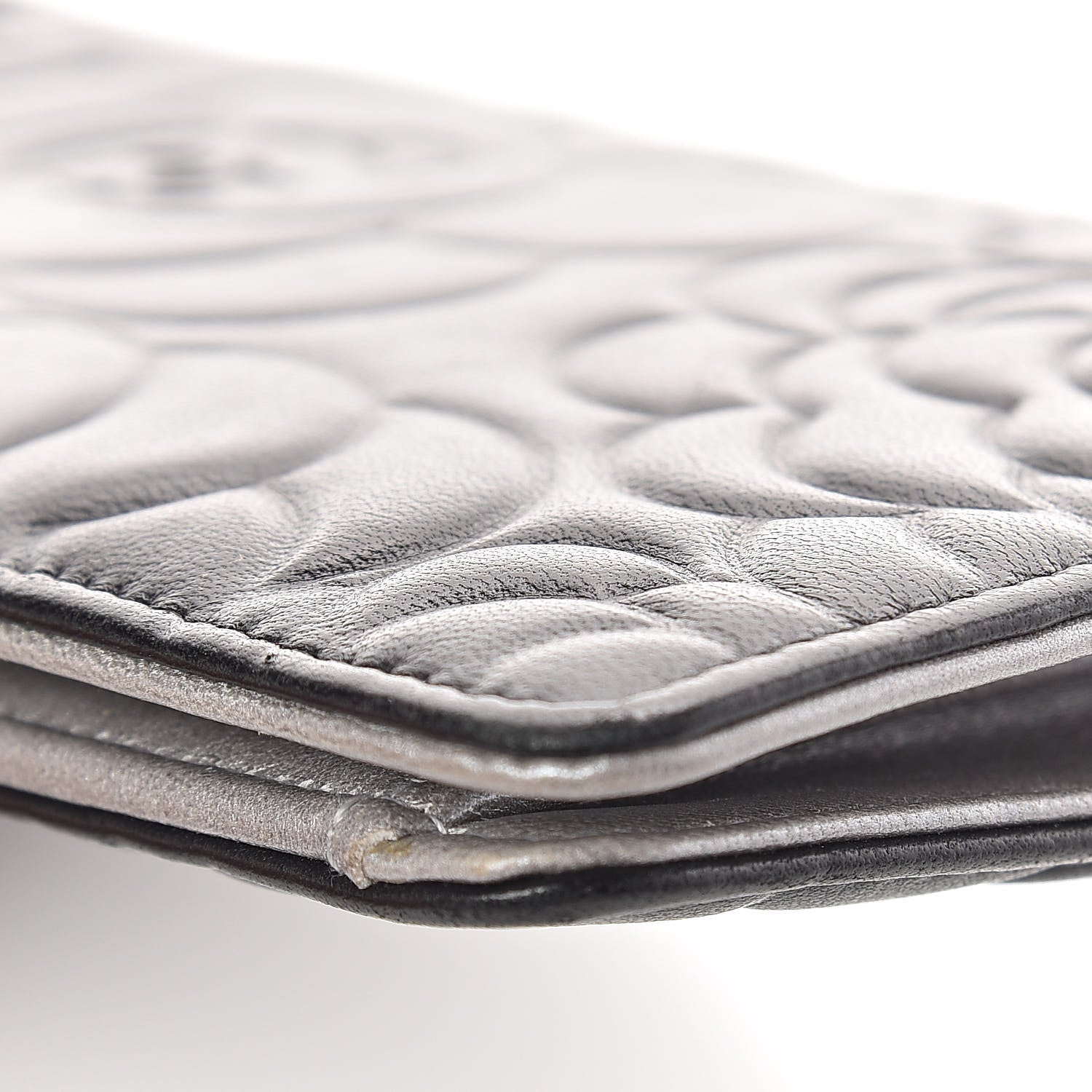 Chanel Lambskin Camellia Embossed Yen Wallet Black 12 of 12