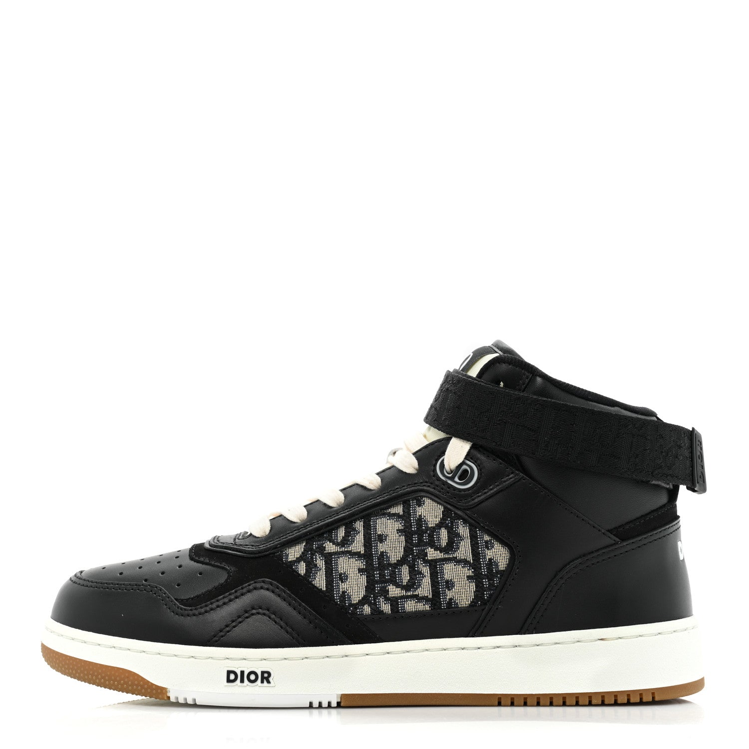 Christian Dior Smooth Calfskin Jacquard Oblique Mens B27 Mid Top Sneakers 41.5 Black Blue 1 of 9