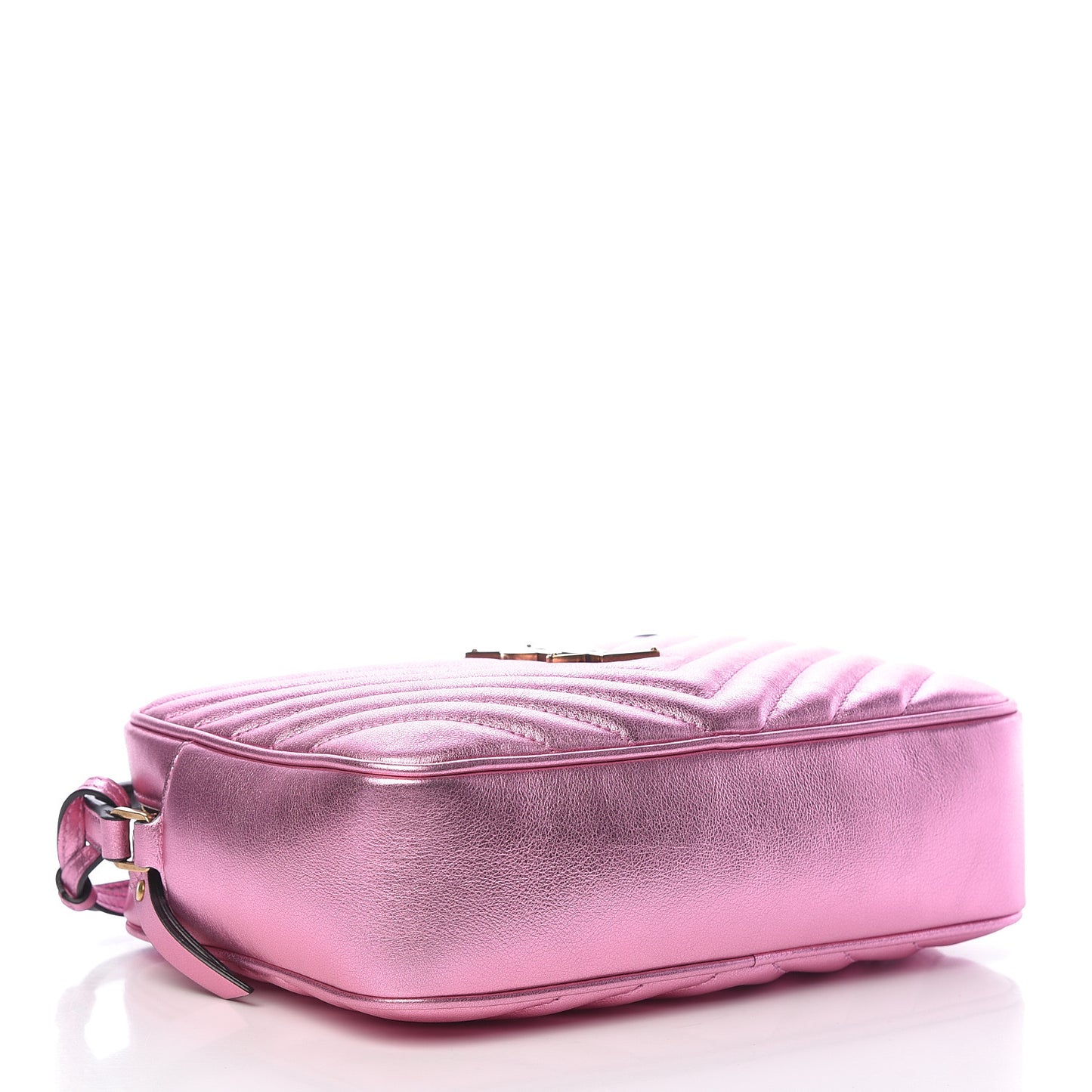 Metallic Calfskin Matelasse Monogram Lou Camera Bag Vegas Pink