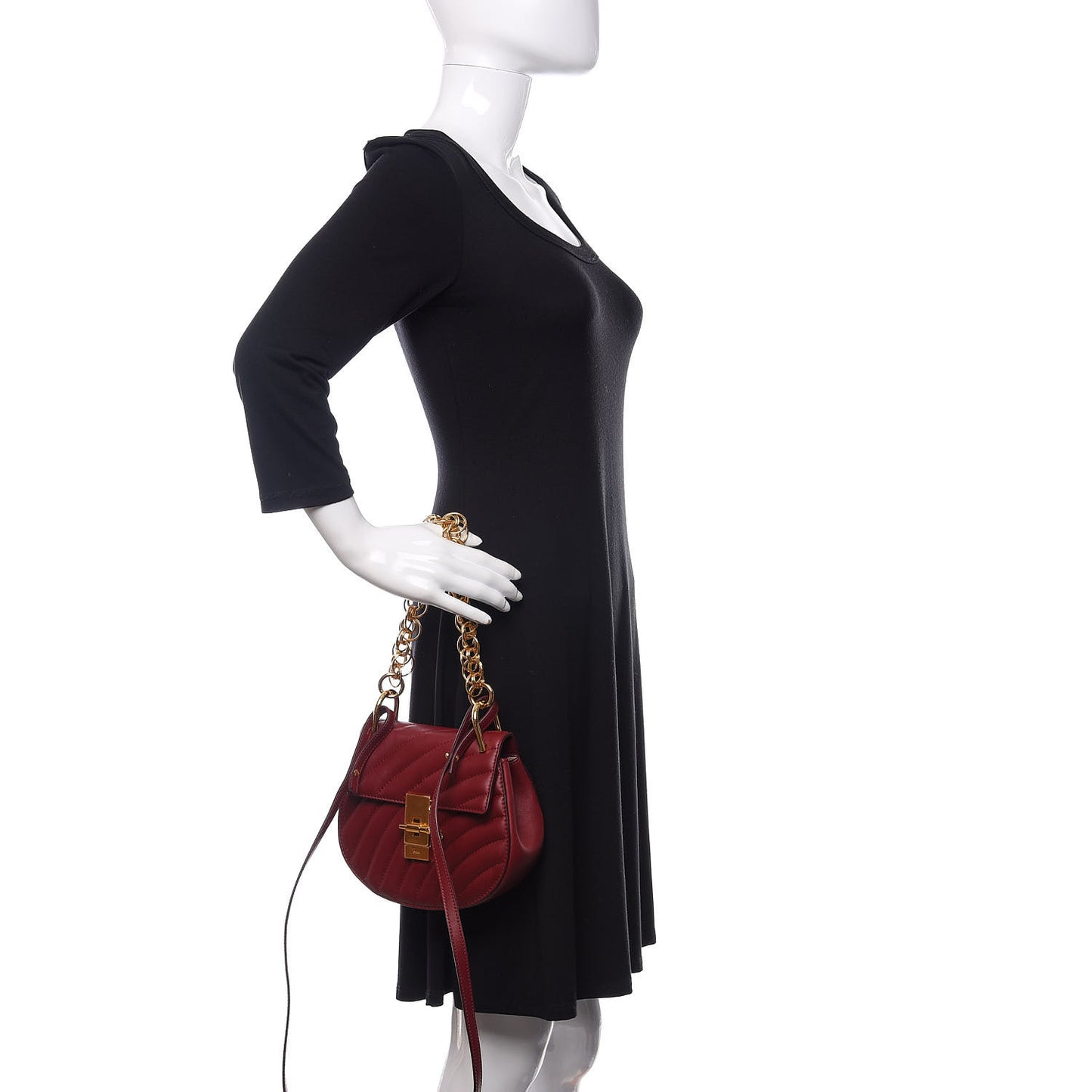 Calfskin Quilted Mini Drew Bijou Shoulder Bag Plum Purple