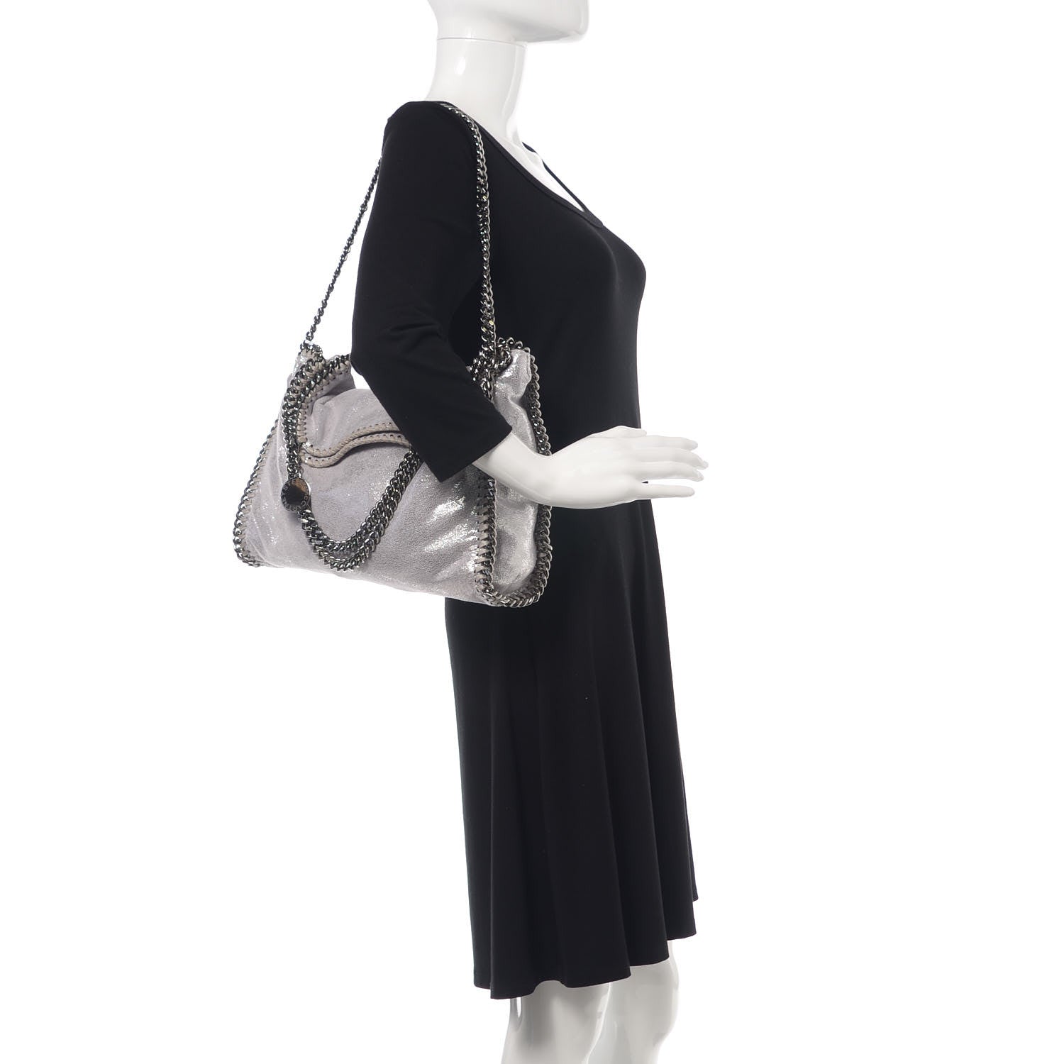 Stella McCartney Shaggy Deer Falabella Fold Over Tote Grey 2 of 10