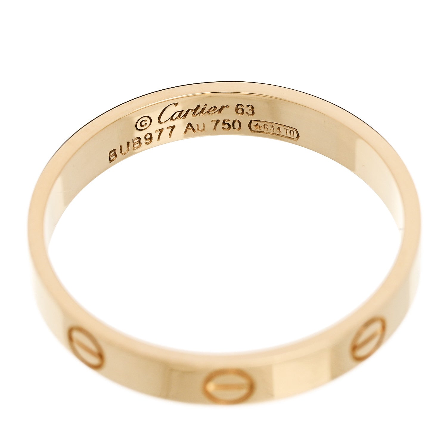 Cartier 18K Yellow Gold 3.5mm LOVE Wedding Band Ring 63 10.25 4 of 5