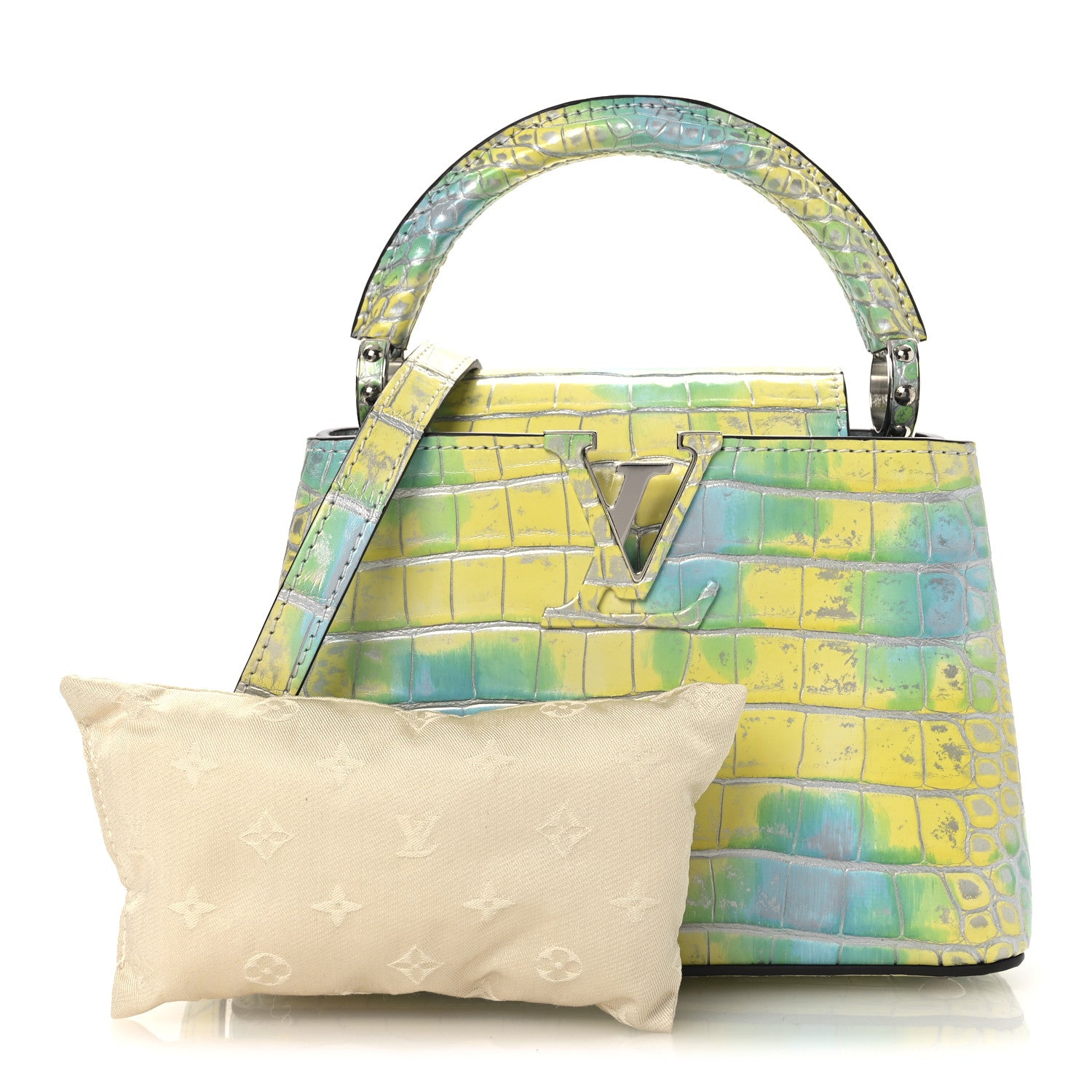 Louis Vuitton Crocodile Mini Capucines Yellow Blue 1766664