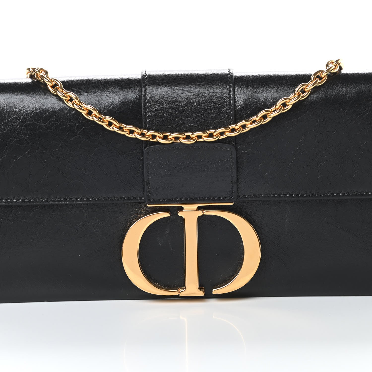 Christian Dior Crinkled Lambskin 30 Montaigne Clutch Black 7 of 15