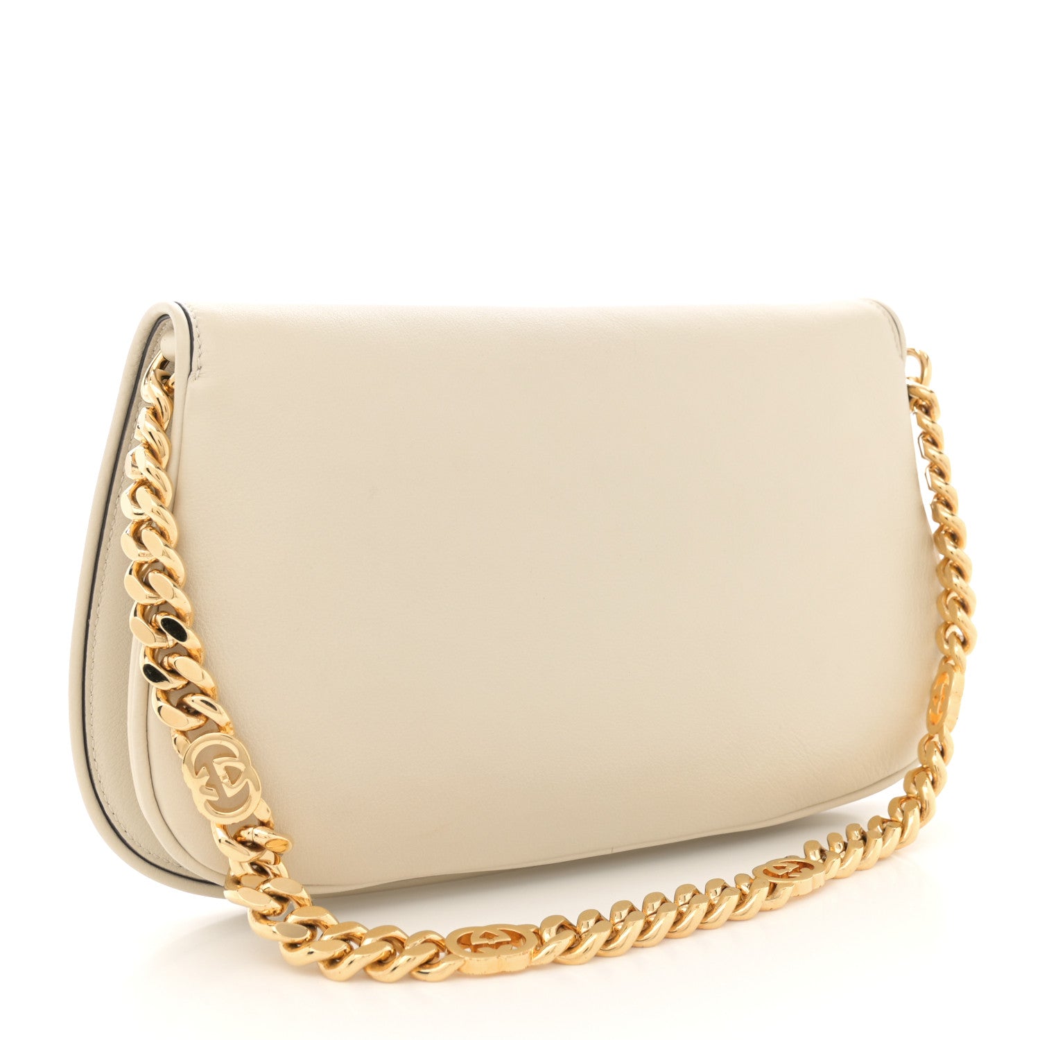 Gucci Roxy Calfskin Blondie Chain Shoulder Flap Bag Mystic White 3 of 11