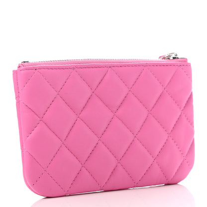 Chanel Lambskin Quilted Small Cosmetic Case Pink 3 of 7