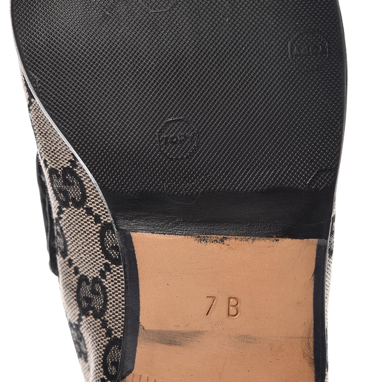 Monogram Calfskin Womens Horsebit Loafers 7 Black