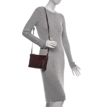 Celine Smooth Lambskin Small Trio Crossbody Bag Burgundy 2 of 6