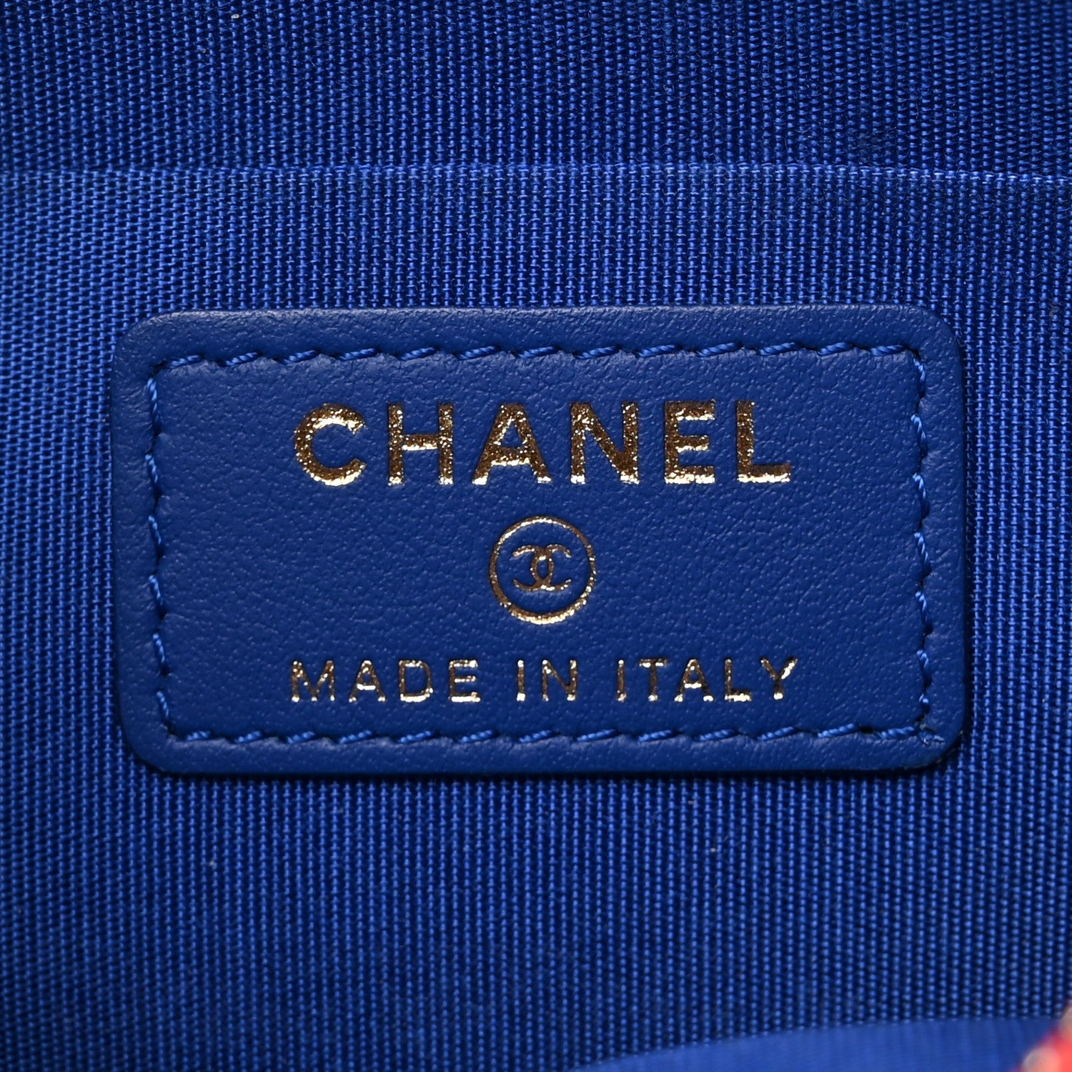 Chanel Caviar Quilted Filigree Zip Pouch Blue White Red 6 of 9