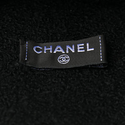 Chanel Cashmere Silk CC Beanie Hat Black White 5 of 5