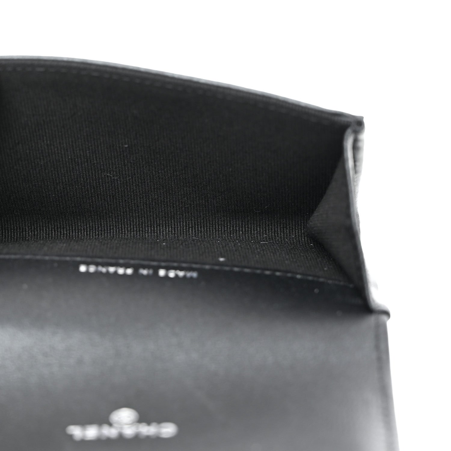 Chanel Pearly Lambskin Quilted Flap Card Holder Wallet So Black 5 of 9