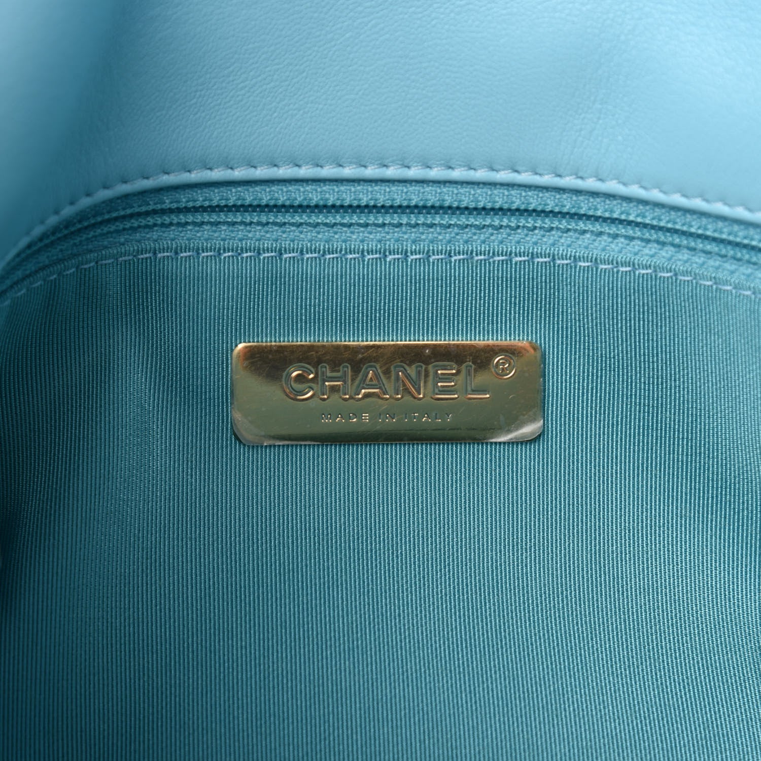 Chanel Shiny Lambskin Quilted Medium Chanel 19 Flap Light Blue 8 of 11