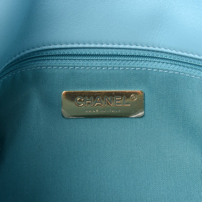 Chanel Shiny Lambskin Quilted Medium Chanel 19 Flap Light Blue 8 of 11