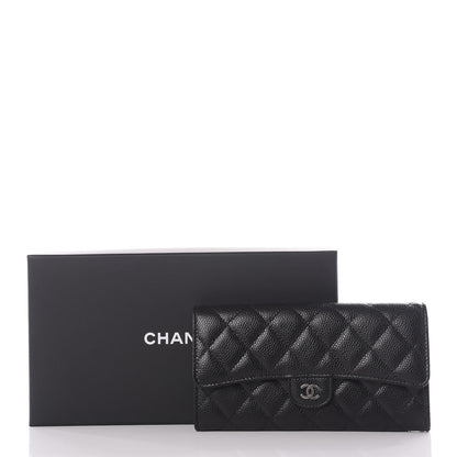 Chanel Caviar Quilted Large Flap Gusset Wallet Black 9 of 9