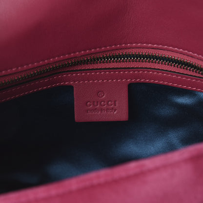 Gucci Velvet Matelasse Small GG Marmont Shoulder Bag Light Raspberry Rose 7 of 8