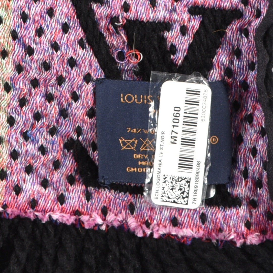 Wool Silk Stories Logomania Scarf Black