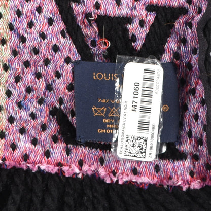 Louis Vuitton Wool Silk Stories Logomania Scarf Black 3 of 3