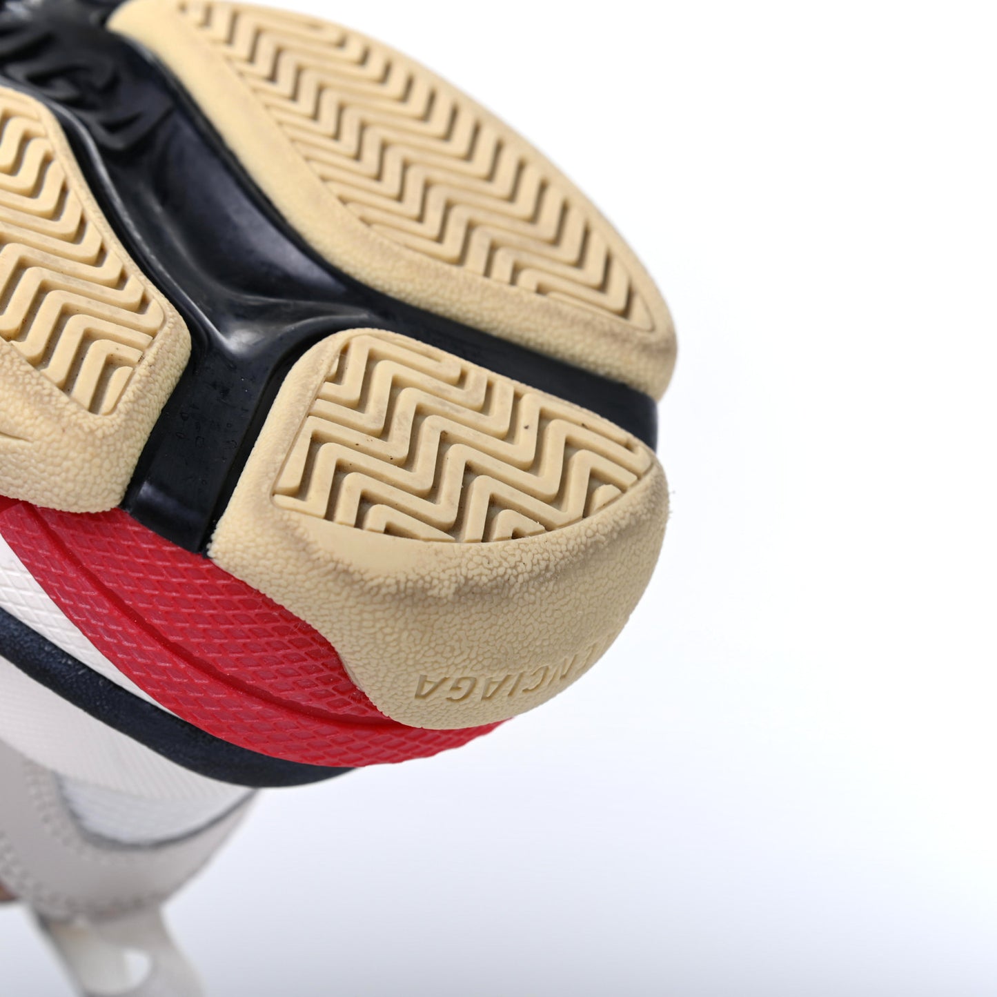 Fabric Mesh Womens Triple S Sneakers 38 Grey Red White