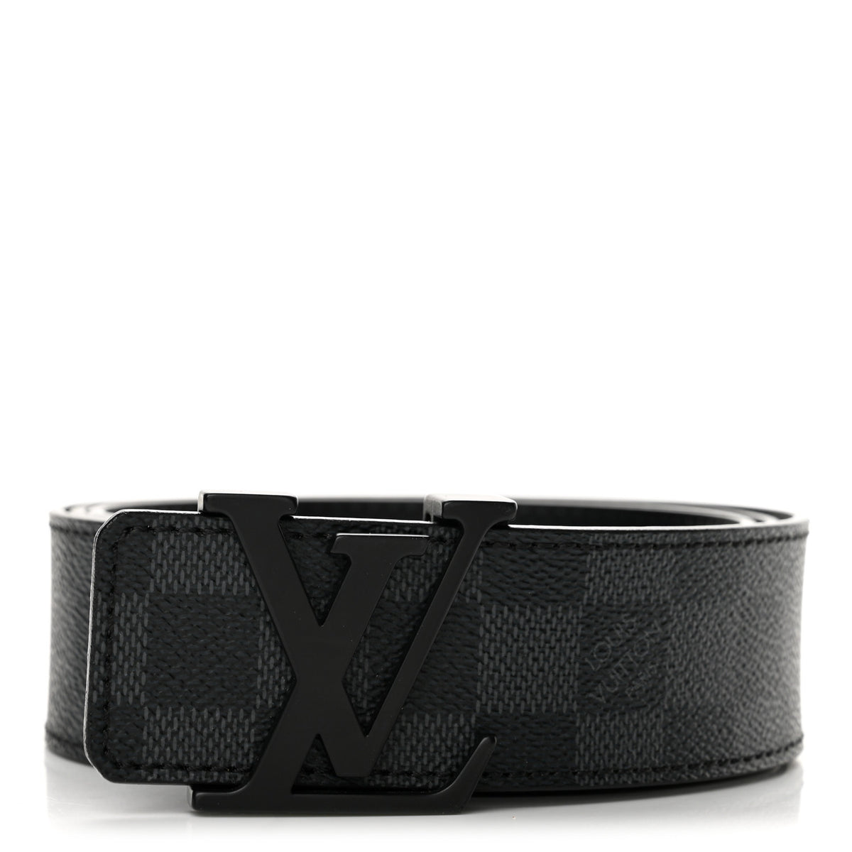 Calfskin Damier Graphite 40mm LV Initiales Reversible Belt 100 40
