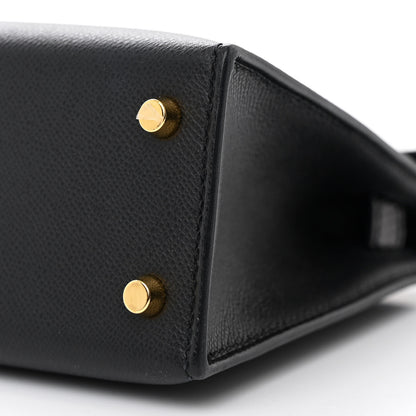 Hermes Madame Calfskin Lizard Mini Kelly Sellier Touch 20 Black 10 of 13