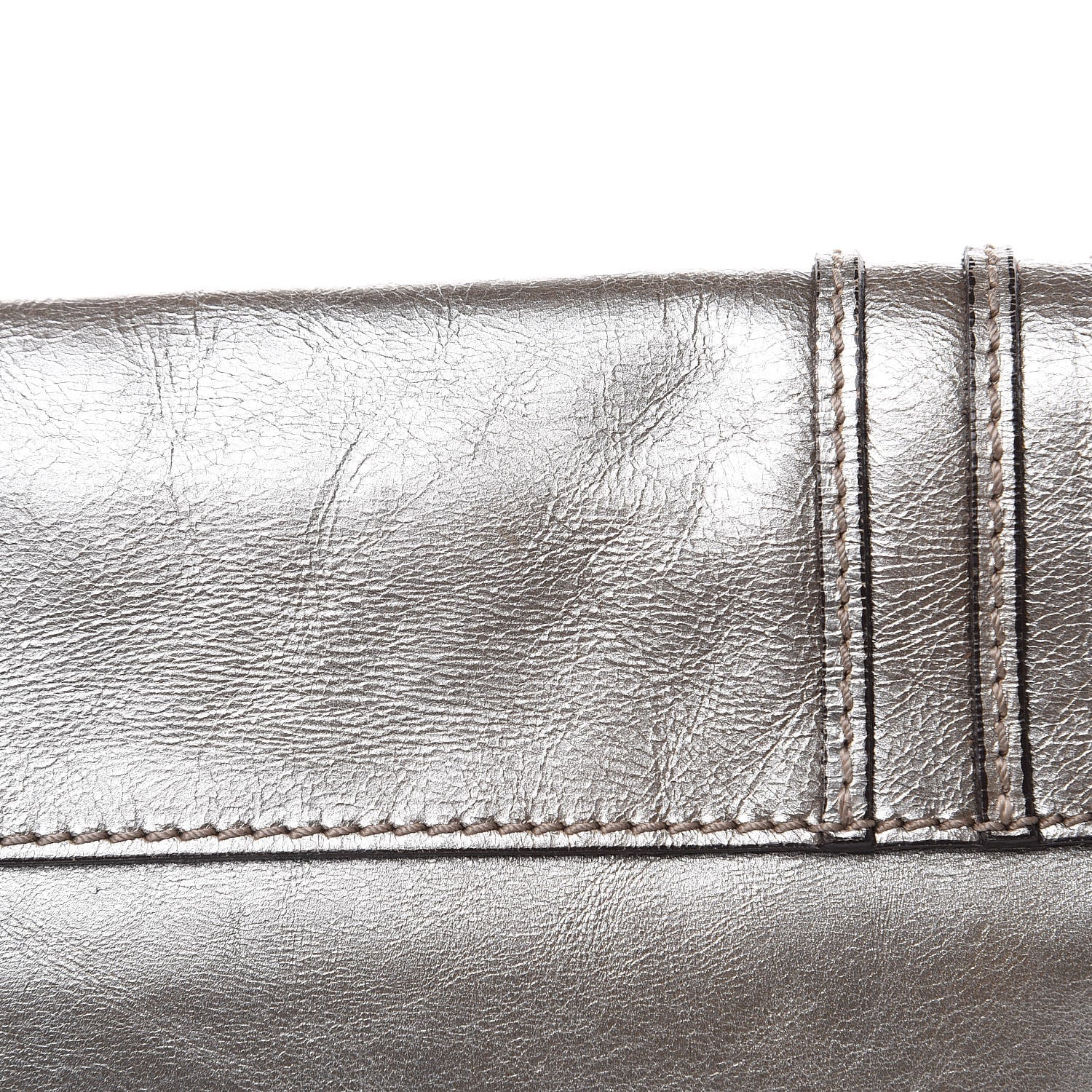 Chloe Metallic Calfskin Marcie Clutch Pewter 11 of 11