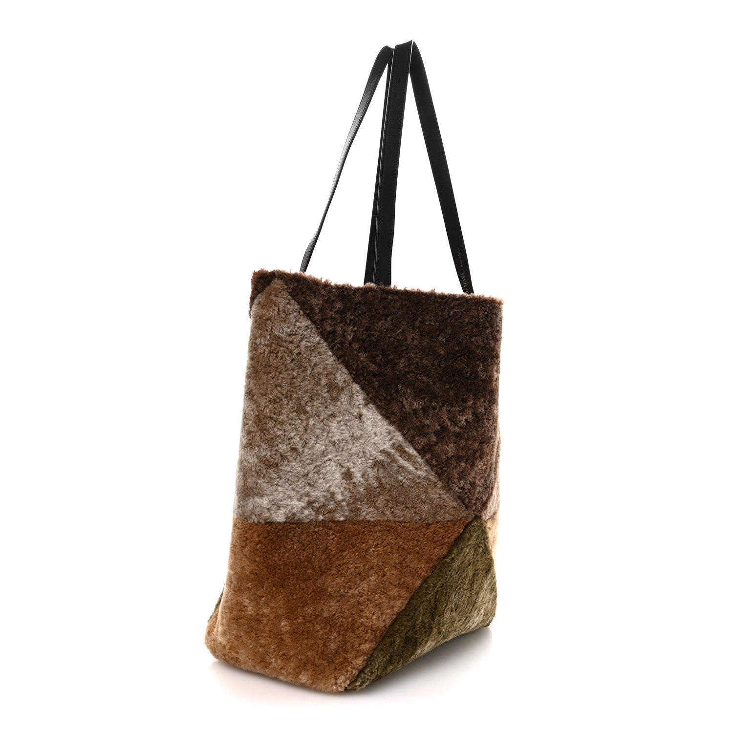 Loewe Shearling Large Puzzle Fold Tote Multicolor 3 of 10