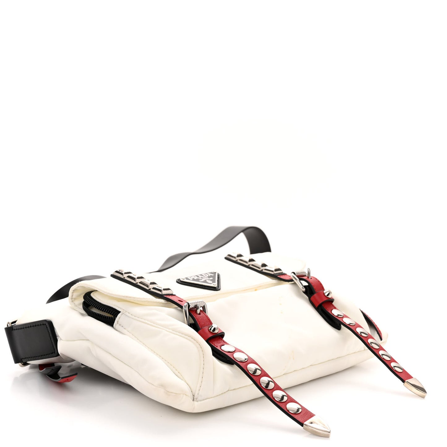 Nylon New Vela Studded Messenger White Fuoco