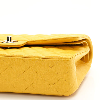 Chanel Caviar Quilted Medium Double Flap Yellow 9 of 11