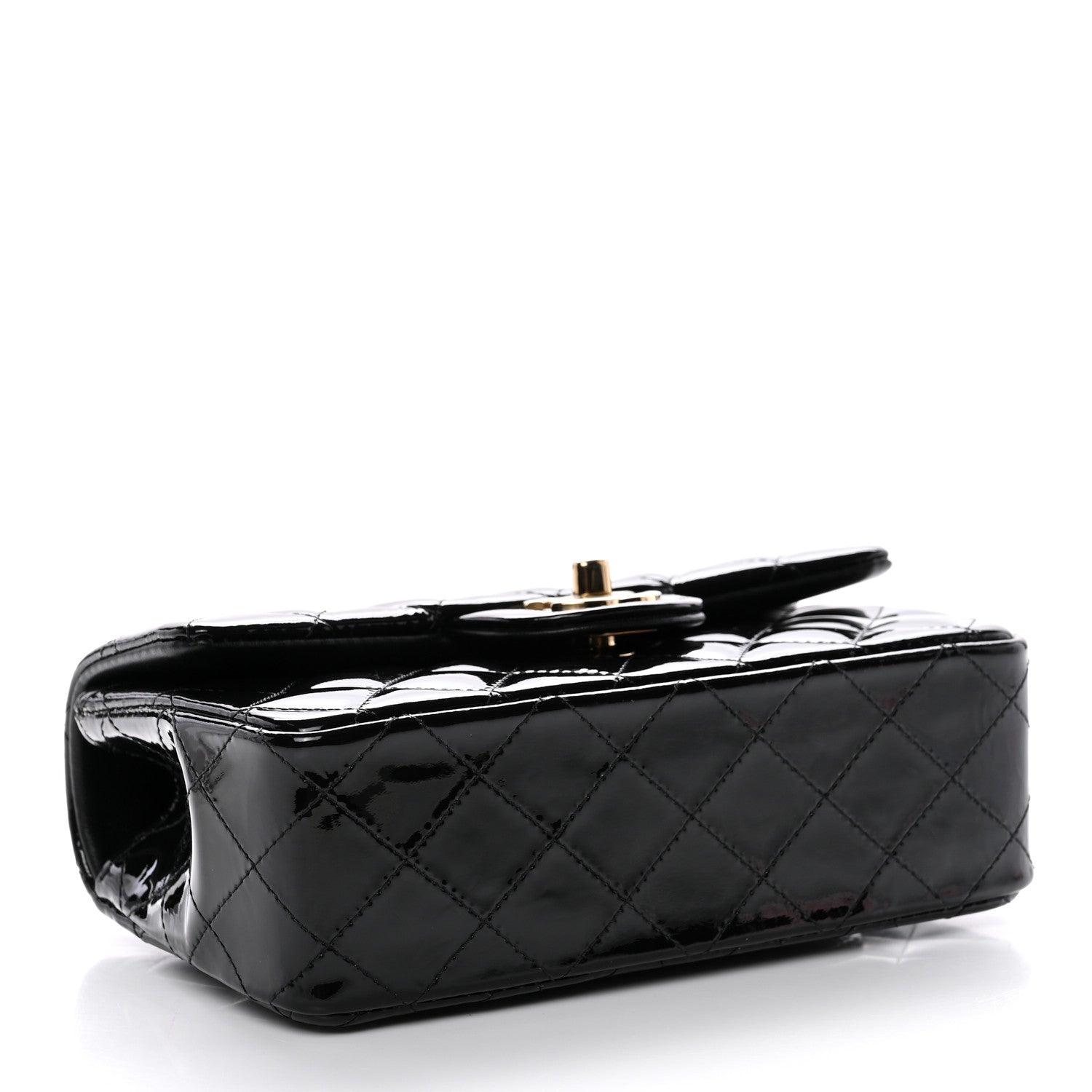 Chanel Patent Quilted Mini Top Handle Rectangular Flap Black 4 of 11