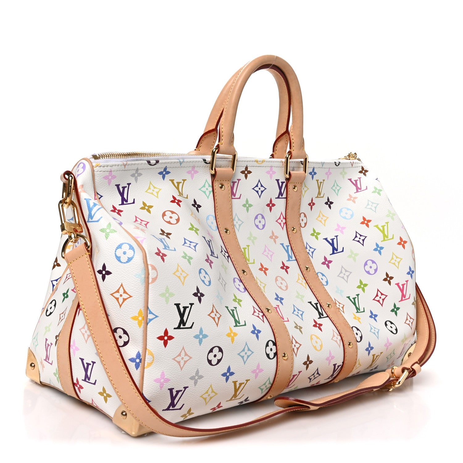 Louis Vuitton LV X TM Monogram Multicolor Keepall Bandouliere 45 White 2 of 8