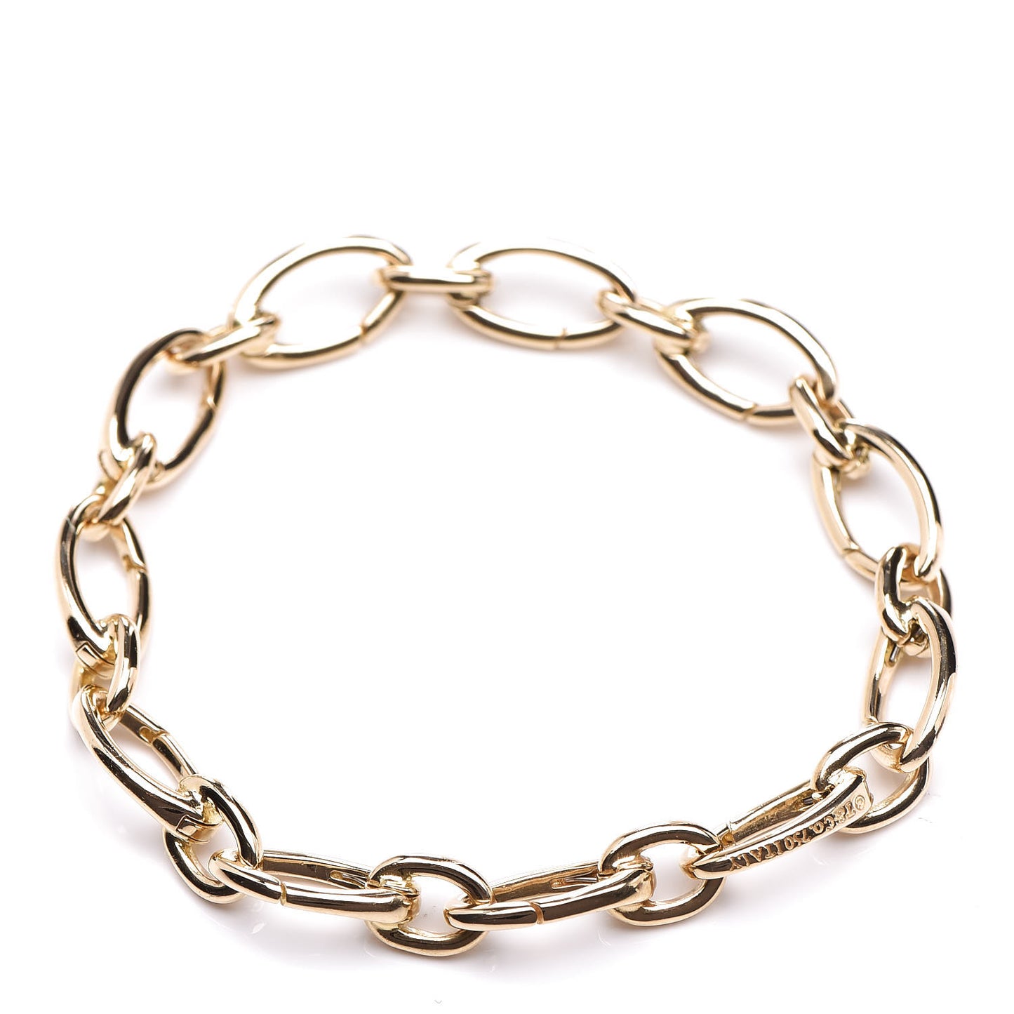 18K Yellow Gold Clasping Oval Link Bracelet
