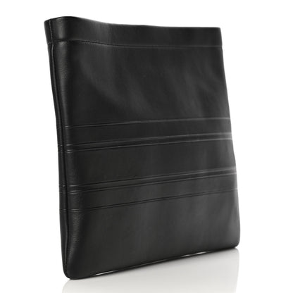 Christian Dior Calfskin Embossed Logo Zip Clutch Black 3 of 11