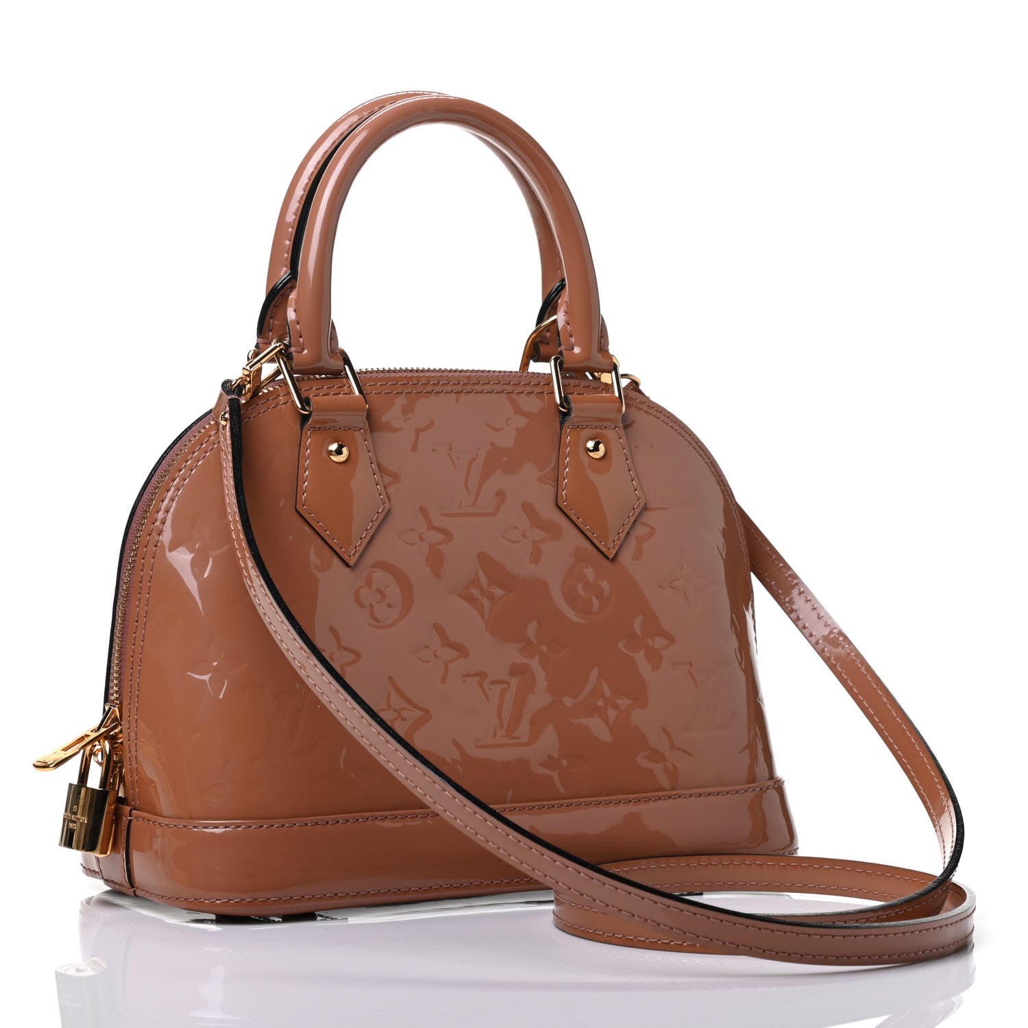 Louis Vuitton Vernis Alma BB Rose Velours 2 of 4