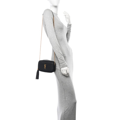 Saint Laurent Grain De Poudre Matelasse Monogram Mini Lou Camera Bag Black 2 of 10