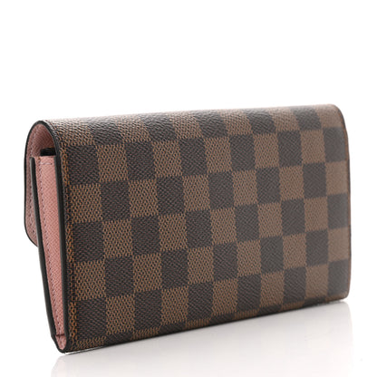 Louis Vuitton Damier Ebene Emilie Wallet Rose Ballerine 2 of 6