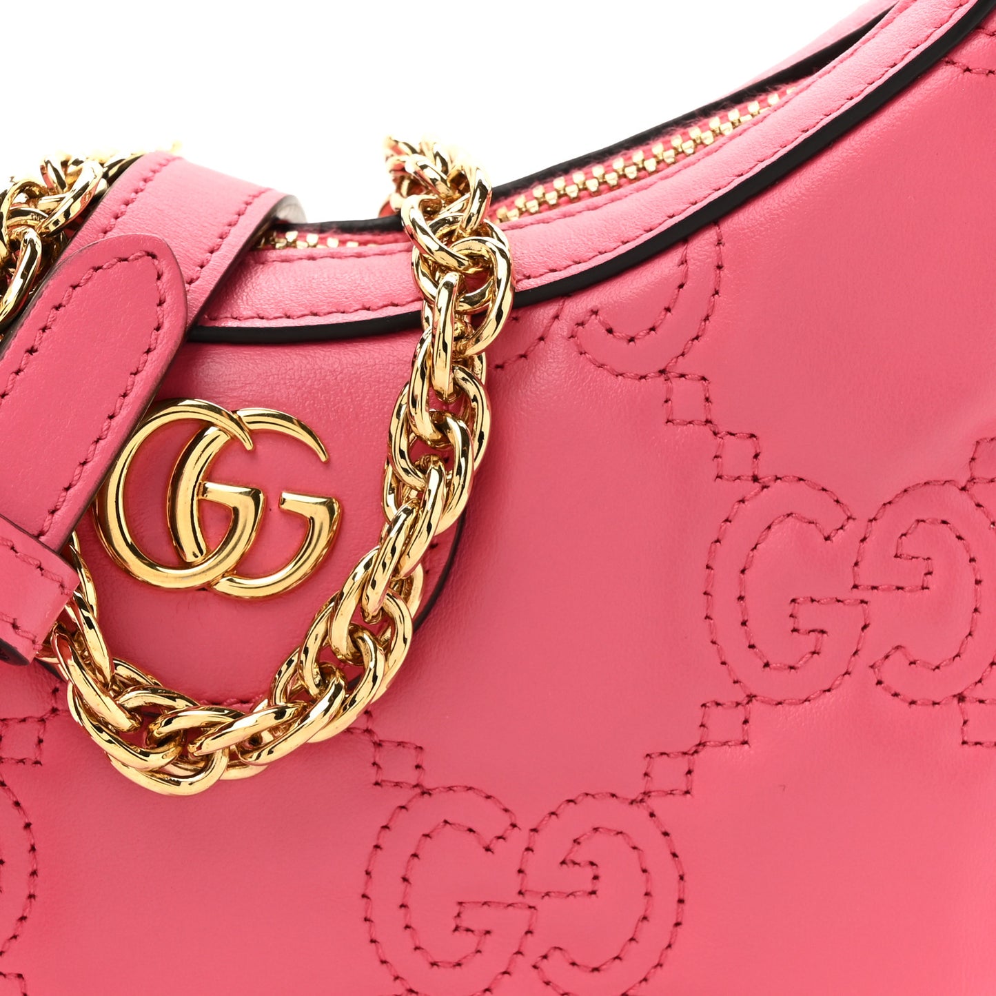 Calfskin GG Matelasse Mini Hobo Shoulder Bag Pink