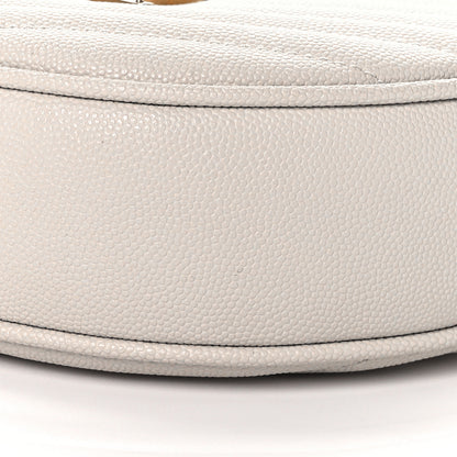 Saint Laurent Grain De Poudre Matelasse Chevron Quilted Round Vinyle Camera Bag Blanc Vintage 9 of 9