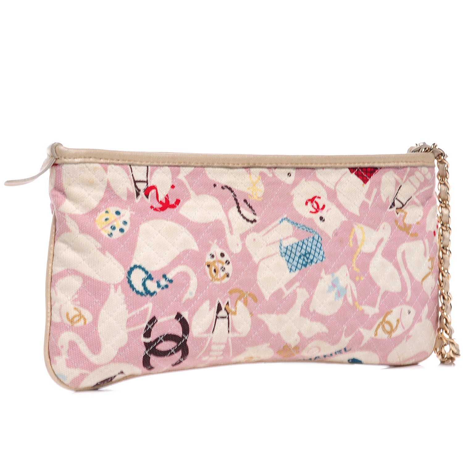 Chanel Canvas Baby Animals Pochette Pink 3 of 7
