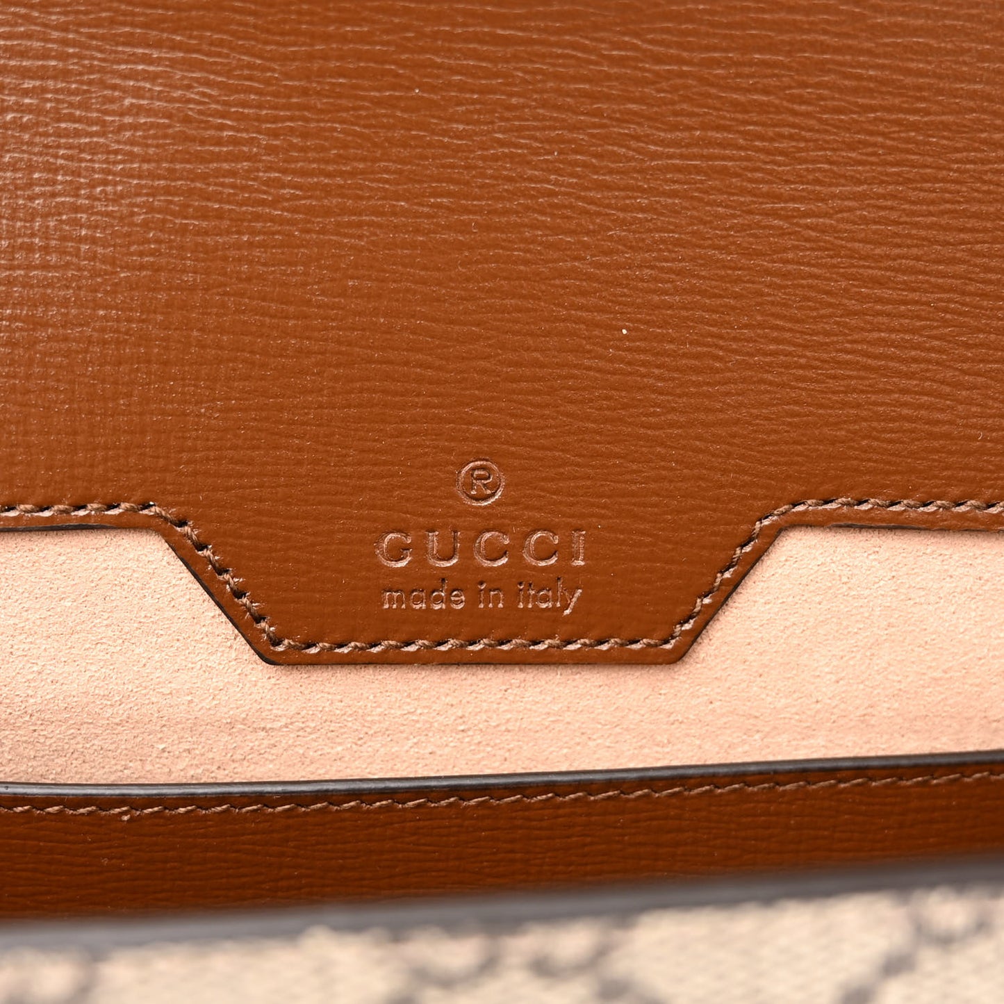 GG Supreme Monogram Azalea Calfskin Web Small Horsebit 1955 Crossbody Bag Beige Ebony Brown Sugar