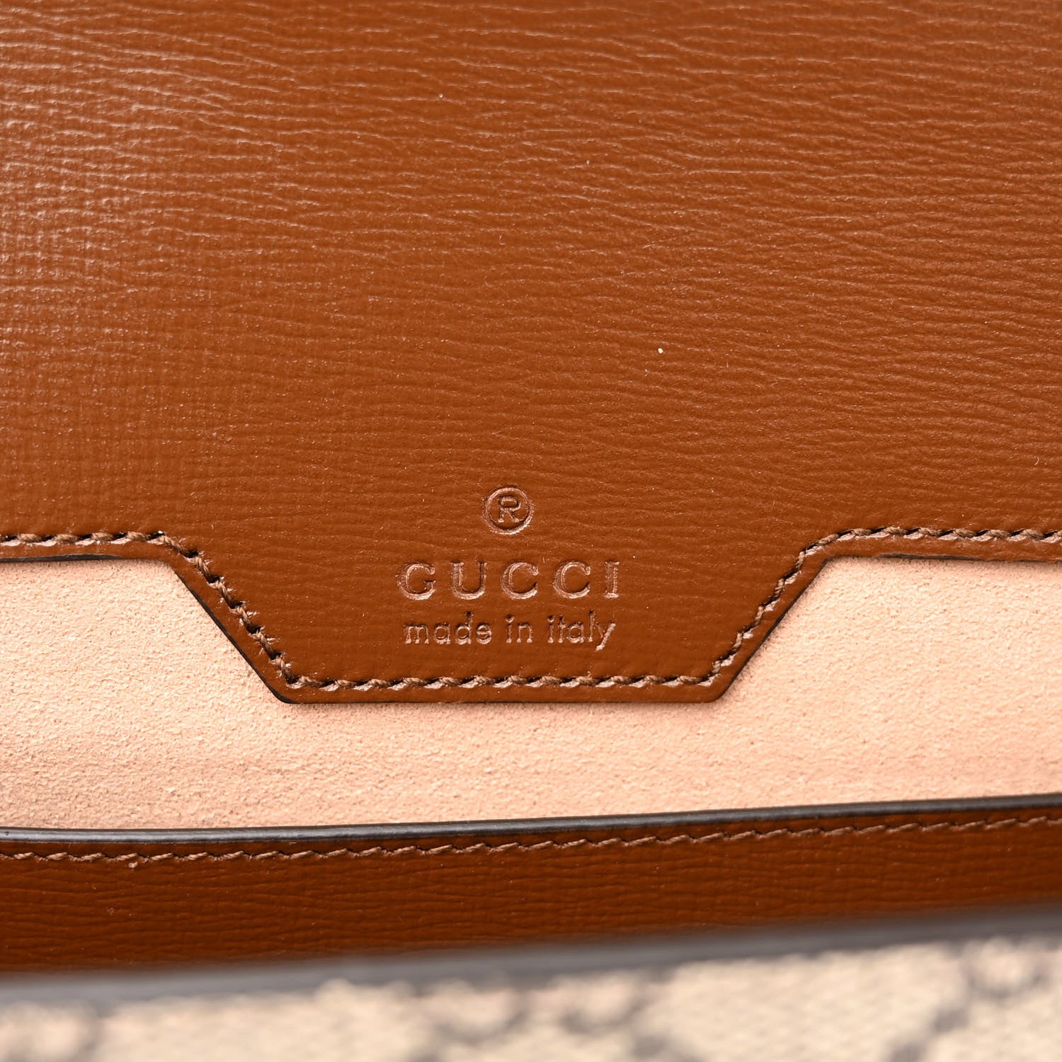 Gucci GG Supreme Monogram Azalea Calfskin Web Small Horsebit 1955 Crossbody Bag Beige Ebony Brown Sugar 6 of 9