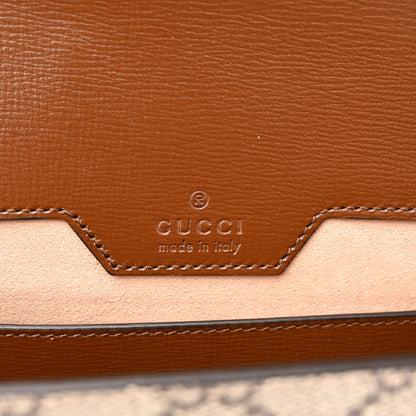 Gucci GG Supreme Monogram Azalea Calfskin Web Small Horsebit 1955 Crossbody Bag Beige Ebony Brown Sugar 6 of 9