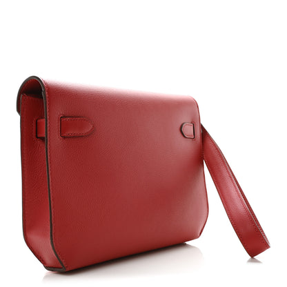 Hermes Evercolor Kelly Depeches 25 Pouch  Rouge Piment 3 of 10