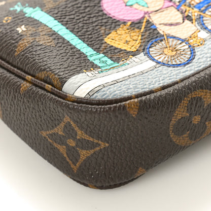 Louis Vuitton Monogram 2022 Christmas Animation Paris Mini Pochette Accessories Pink 9 of 10