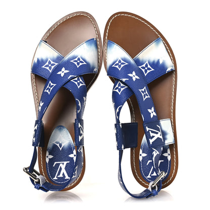 Louis Vuitton Monogram Escale Palma Flat Sandals 40 Blue 2 of 11