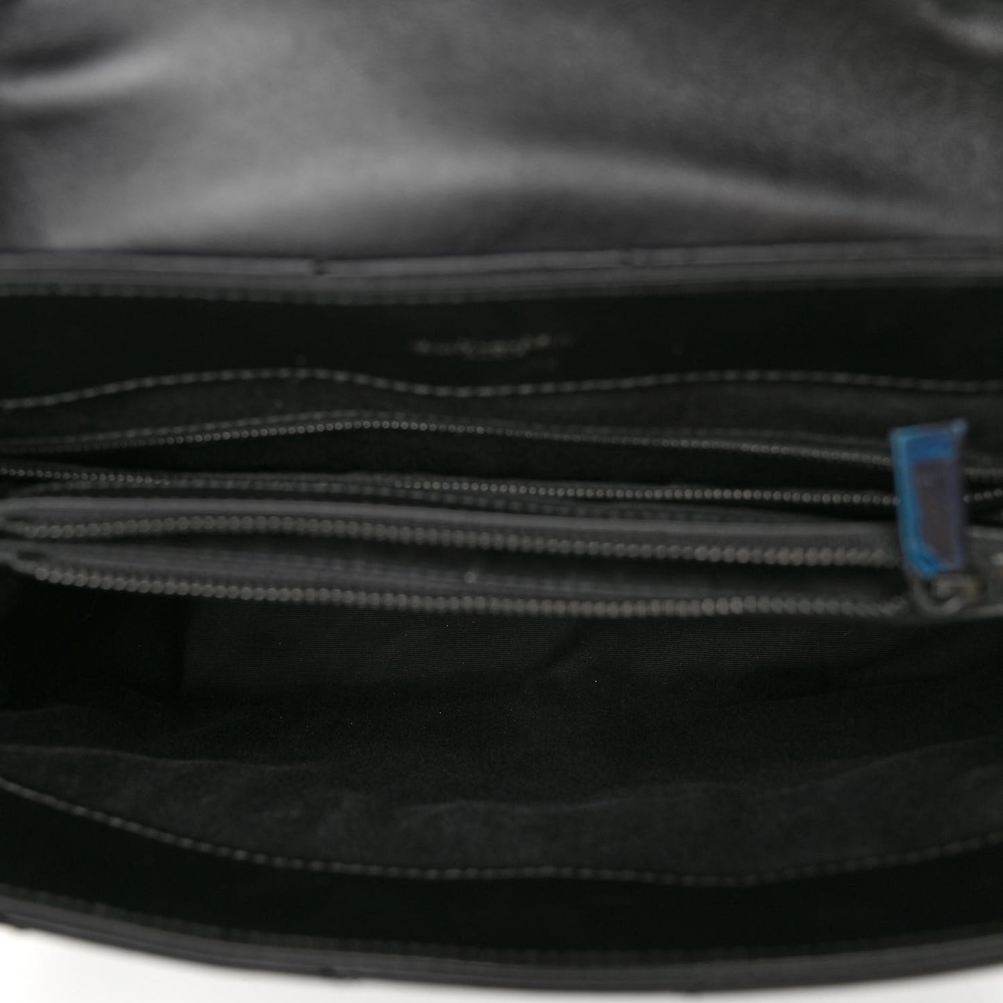 Calfskin Y Quilted Monogram Monochrome Medium Loulou Chain Satchel Black