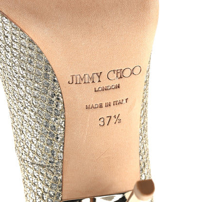 Jimmy Choo Glitter Fabric Romy 85 Pumps 37.5 Champagne 7 of 10